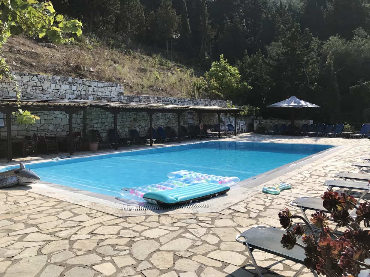 The lovely swimming pool at Hotel Bastas