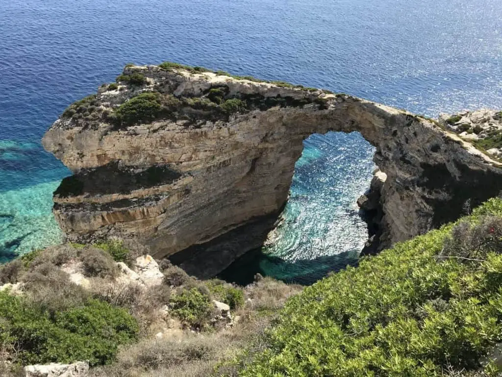 The Tripitos Arch from the path above