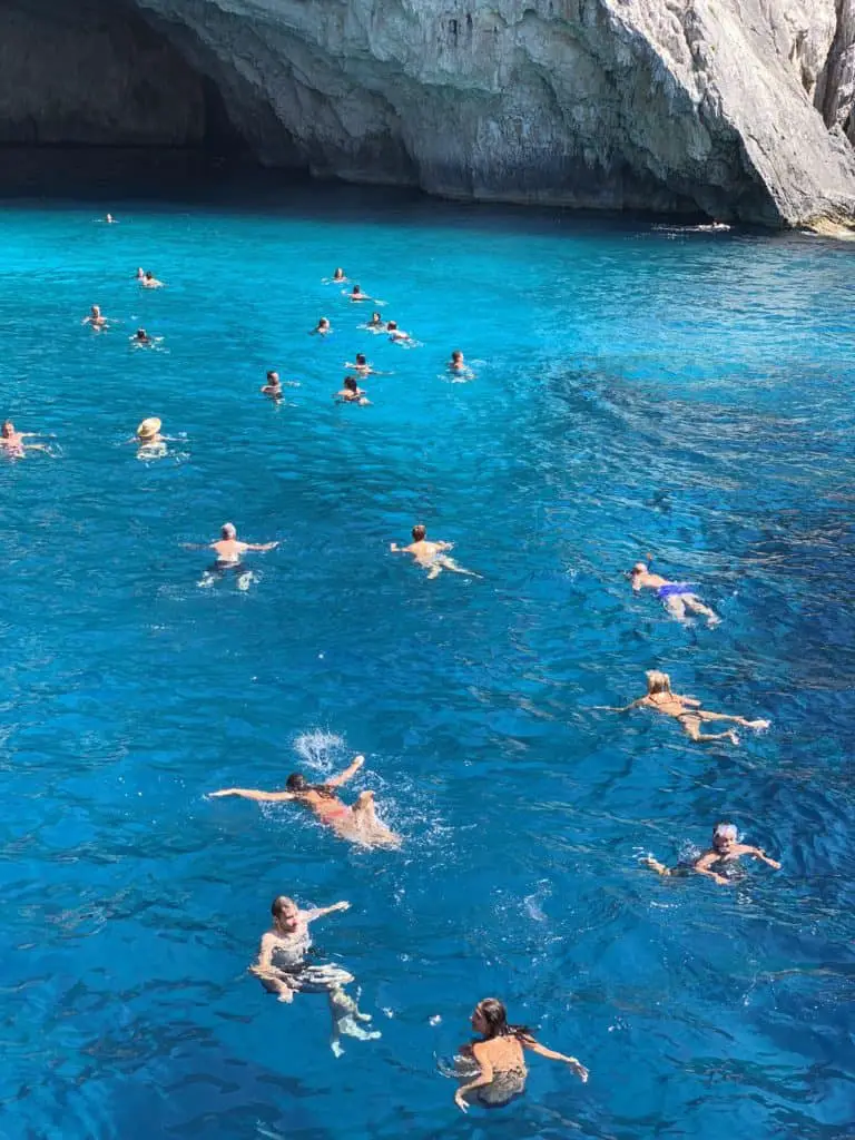 Swim stop at the Blue Caves Paxos