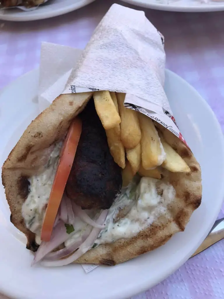 Chicken Gyros at o Gyros Ton Paxon Grill House is in Gaios Paxos