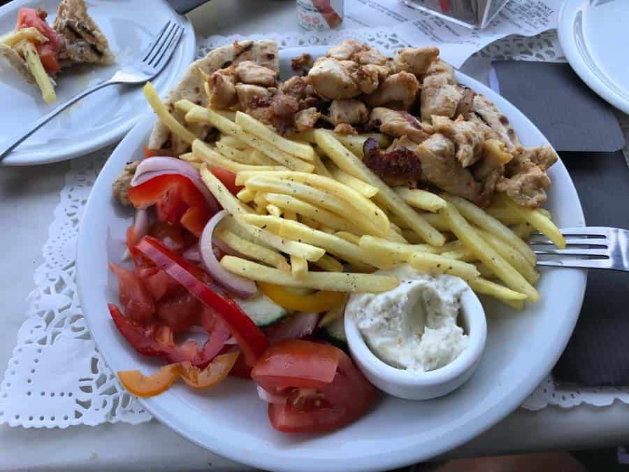 Chicken Gyros at Sette Venti on Corfu