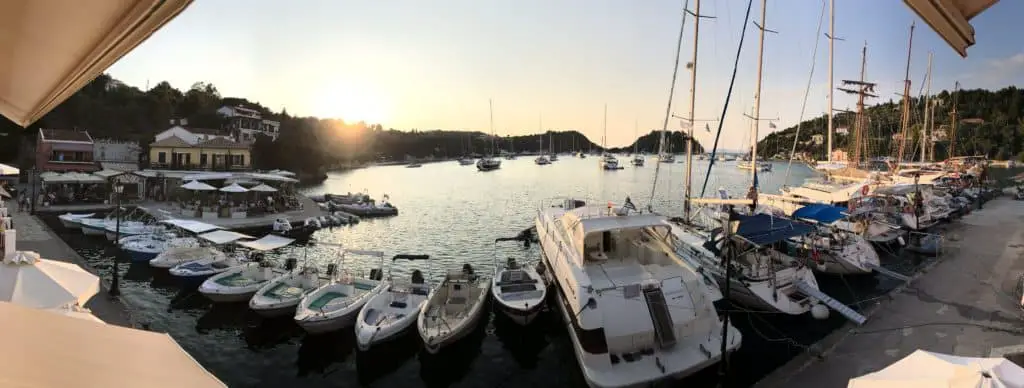 Panoramic view from Romantica Bar in Lakka