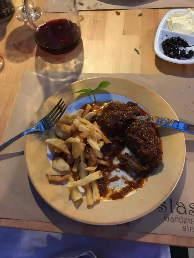 Not beef stifado at the Stasinos Garden Restaurant in Lakka